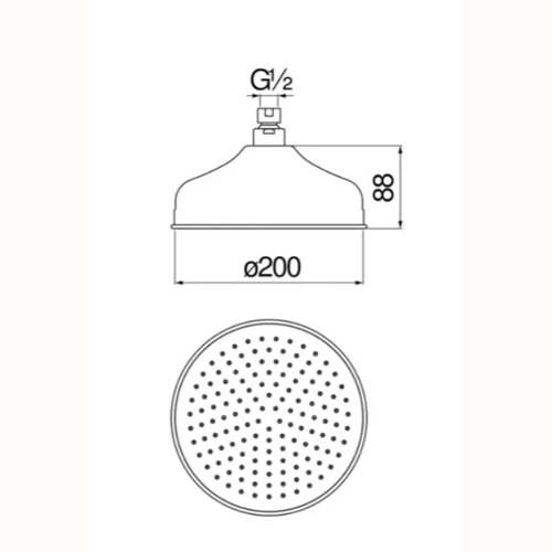 Верхний душ Nobili золото AD139/12GDP 20 см