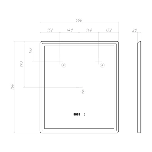 Зеркало Vigo Geometry Luxe 600 208 60x70 см