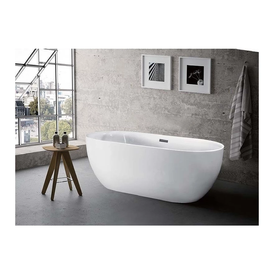 Ванна акриловая Aquatek Афина отдельностоящая в комплекте со сливом и ножками белый глянцевый AQ-44778 170х78 см