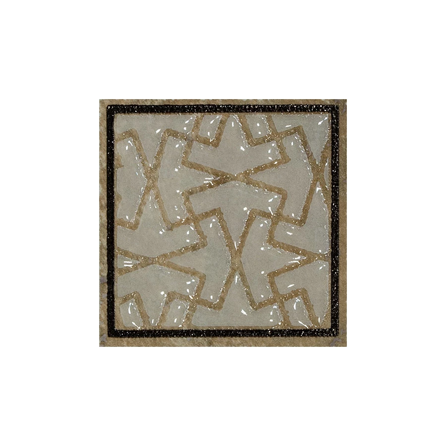 Керамическая плитка Dual Gres Dec. Orbit olambrilla kenia gold золотистый 7,5*7,5 см