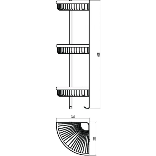 Полка Savol решетка угловая тройная S-Q5854-3