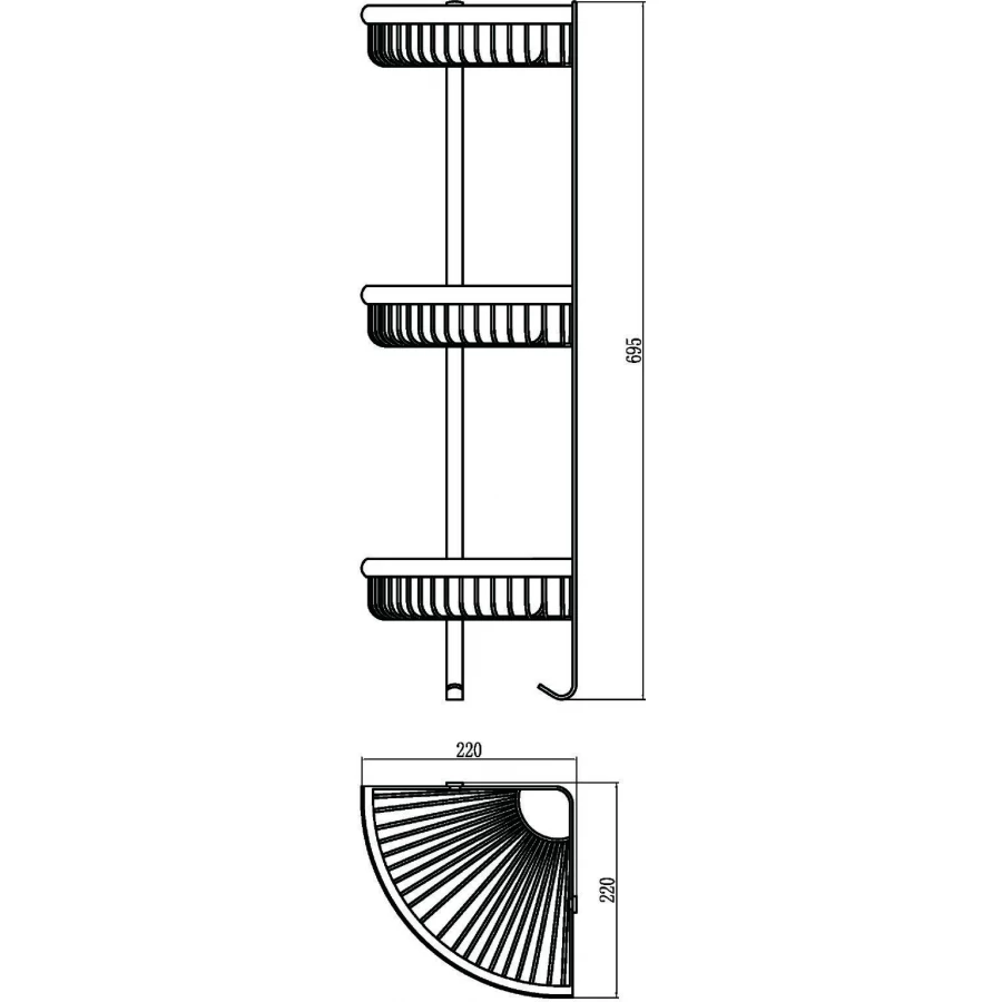 Полка Savol решетка угловая тройная S-Q5854-3