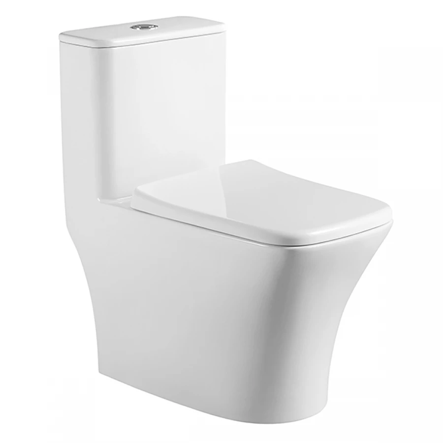 Унитаз-моноблок Azario Teano напольный горизонтальный слив сиденье дюропласт микролифт AZ-8621 69.5x37x74 см