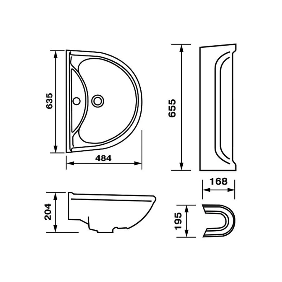 Раковина Оскольская керамика Престиж зеленый 45125100102 63,5х48,4 см