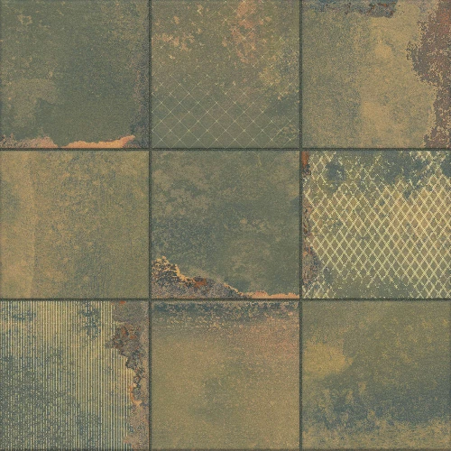 Керамогранит La Platera Cora Kube Oceano-D матовый зеленый 45х45 см