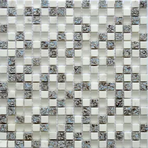 Мозаика Tonomosaic ASS11 из камня и стекла, белая 30*30 см