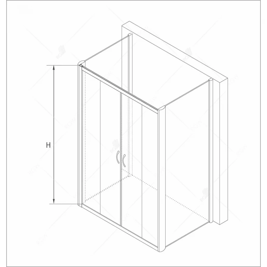 Душевой уголок RGW PA-41 P PA-11 + 2Z-050-2 Прозрачное010841127-011P 120х70 см