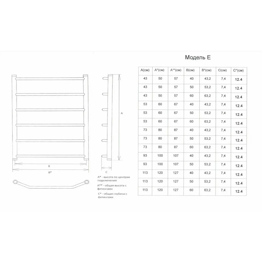 Полотенцесушитель Двин E 80/50 1