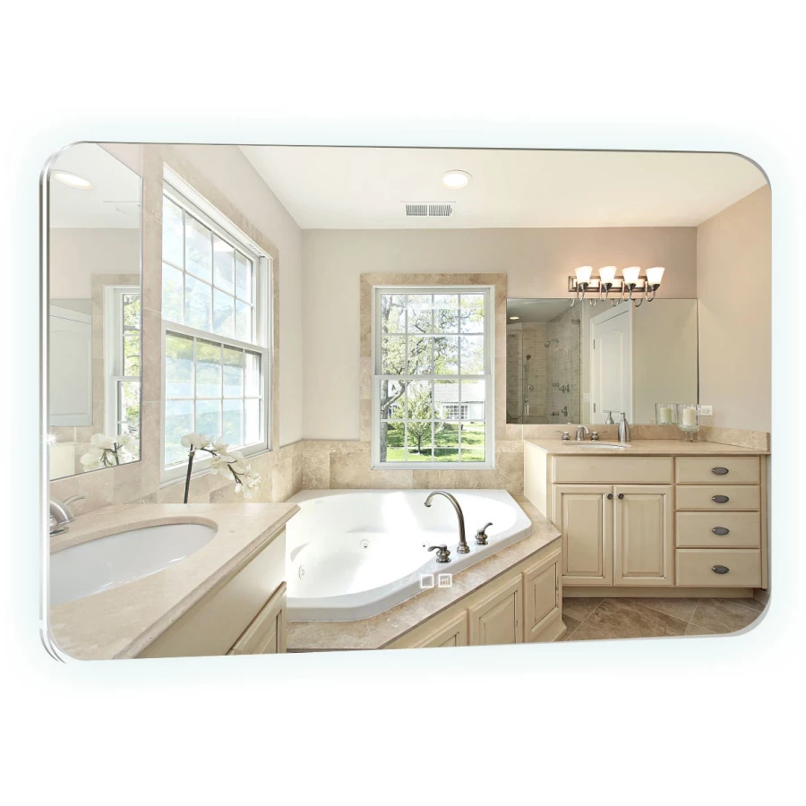 Зеркало Silver Mirrors подогрев сенсорный выключатель горизонтальное Паллада LED-00002342 91.5х68.5 см