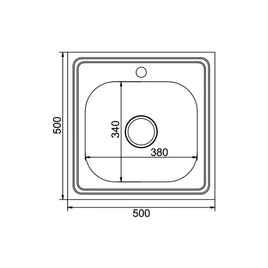 Мойка MixLine с сифоном сатин 555228 50х50 см