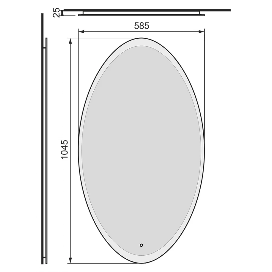 Зеркало Raval 60 с подсветкой Mono Mono.02.60/W/RL