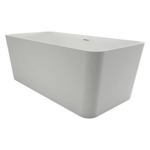 Ванна из искусственного камня Azario Esmont свободностоящая белая матовая с белым матовым донным клапаном ESM17078S 170х78х53 см