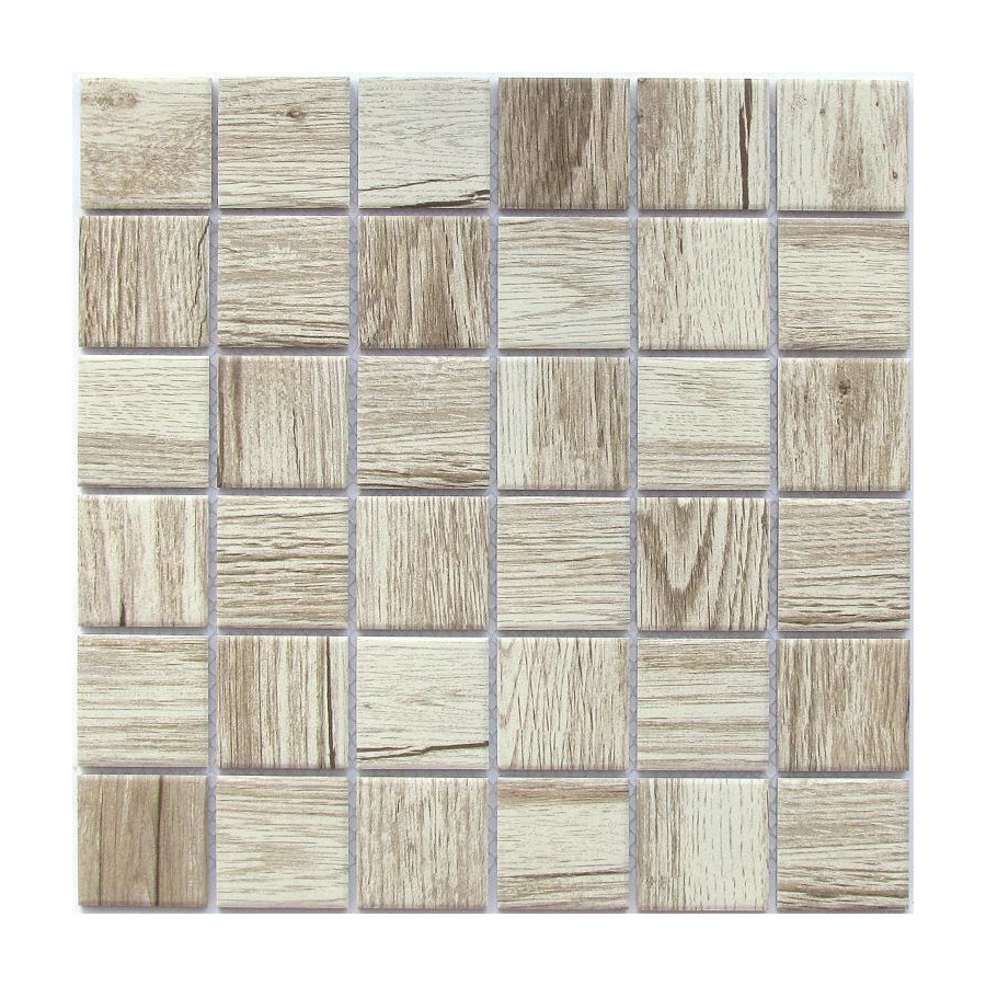 Мозаика Bonaparte Керамогранитная мозаика Wooden Light 48х48 матовая бежевая 30,6х30,6 см