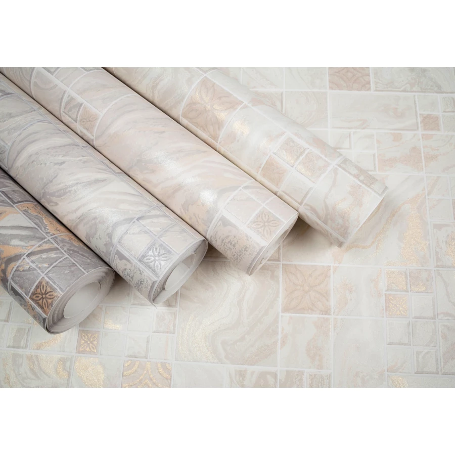 Обои виниловые Palitra Home Marmilla HomeColor бежевые HC11047-21 0,53х10,05 м