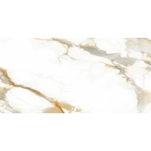 Керамогранит ALMA Ceramica Calacatta Oro лаппатированный белый 7,5 мм GFA114CLR04L 114х57 см
