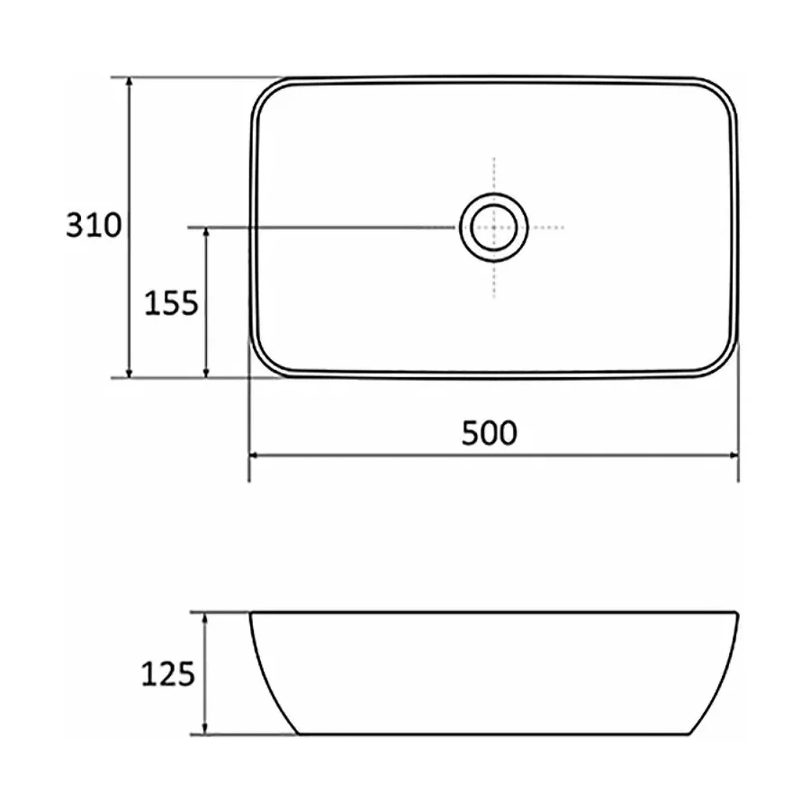 Умывальник Ravak Uni 500 R Slim керамический белый 50x31 см