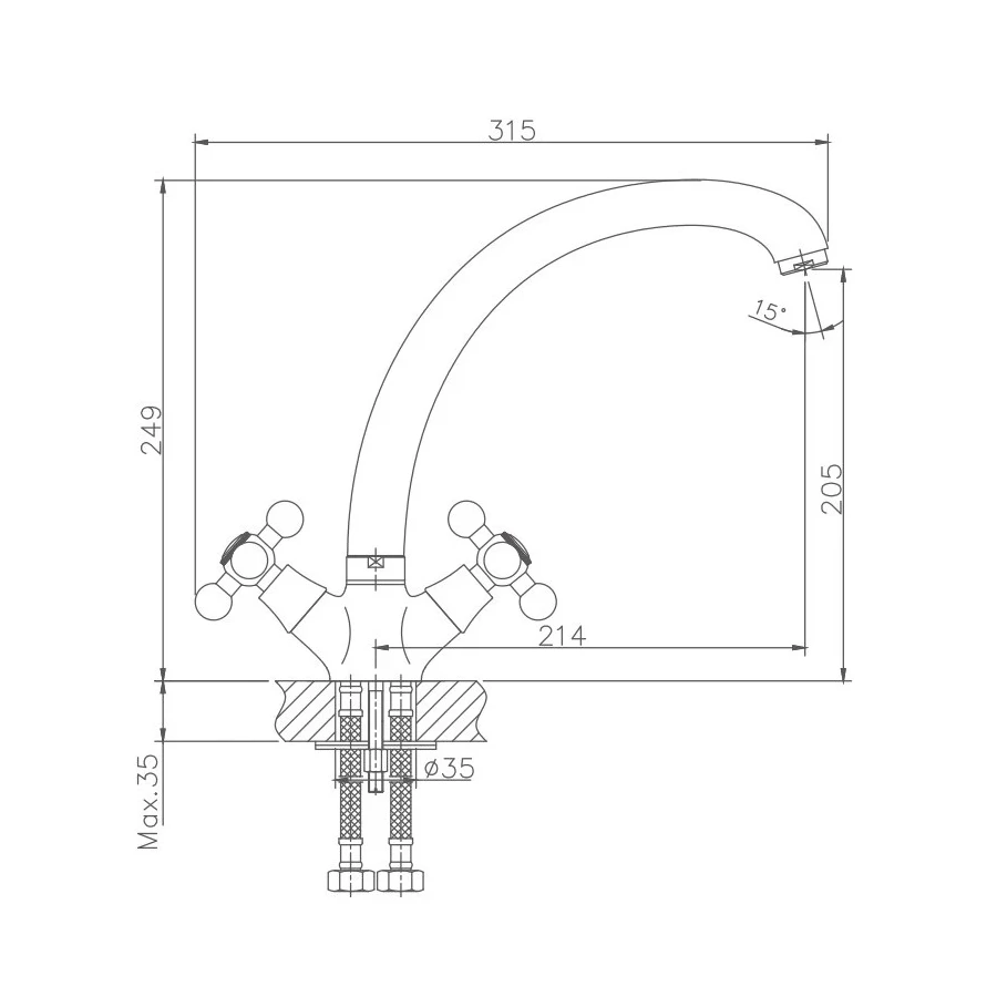 Смеситель для кухни Haiba HB4719