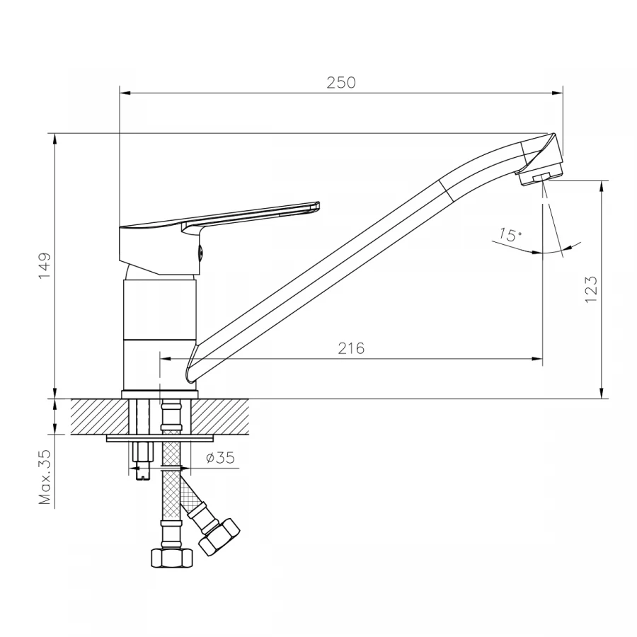 Смеситель для кухни Decoroom DR22 DR22018 хром