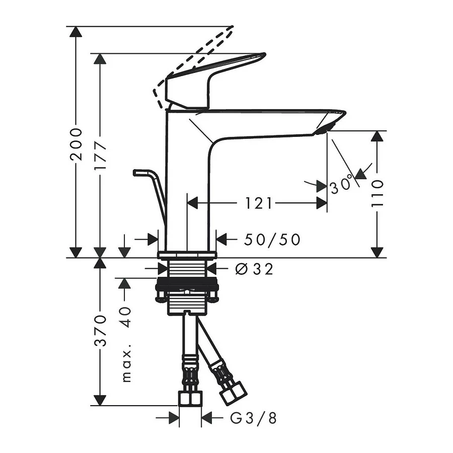 Смеситель для раковины Hansgrohe Logis 110 Fine хром 71251000