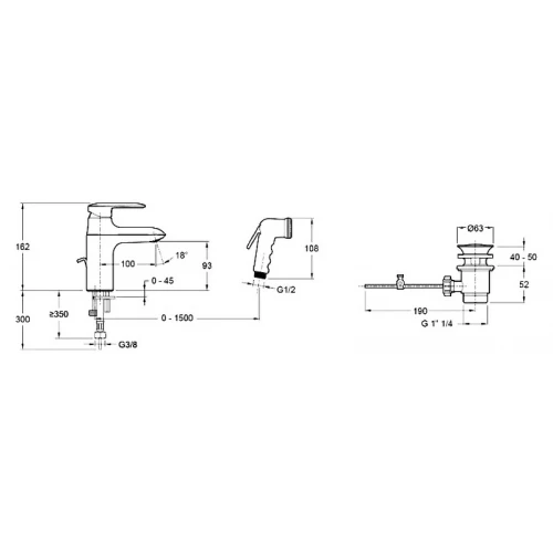 Смеситель для раковины Jacob Delafon Kumin хром E99465-CP
