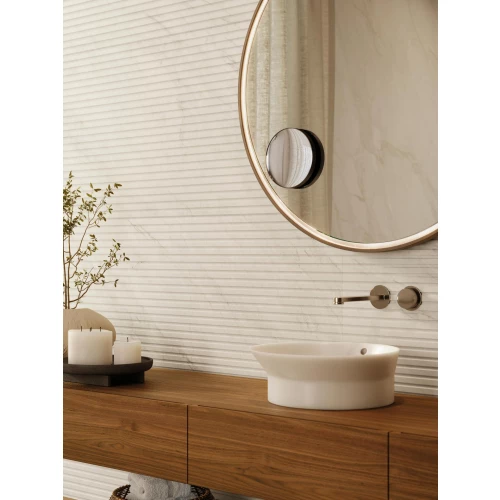 Плитка настенная Porcelanosa Глем Вхите Лине / Glem White Line матовая белая 100354916 150х59,6 см