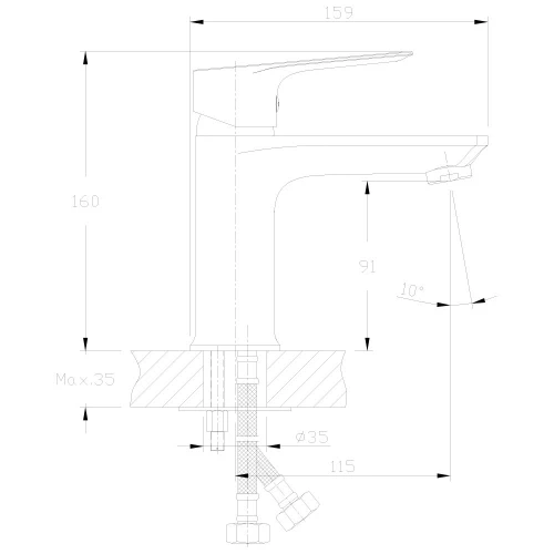 Смеситель для раковины Rossinka RS27 RS27-11 хром