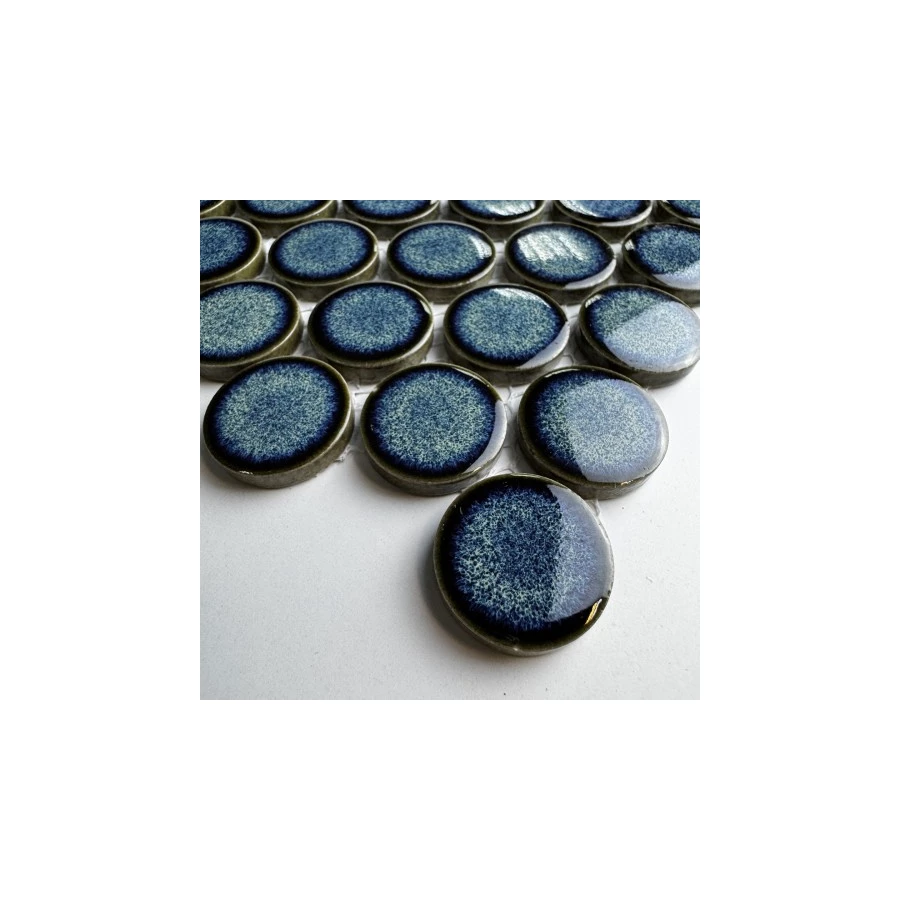 Мозаика Bonaparte Керамогранитная мозаика Round midnight blue 28х28 синяя 33х31,2 см