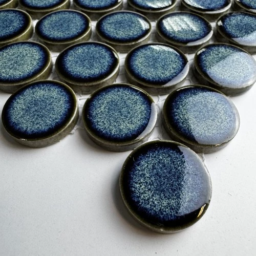 Мозаика Bonaparte Керамогранитная мозаика Round midnight blue 28х28 синяя 33х31,2 см