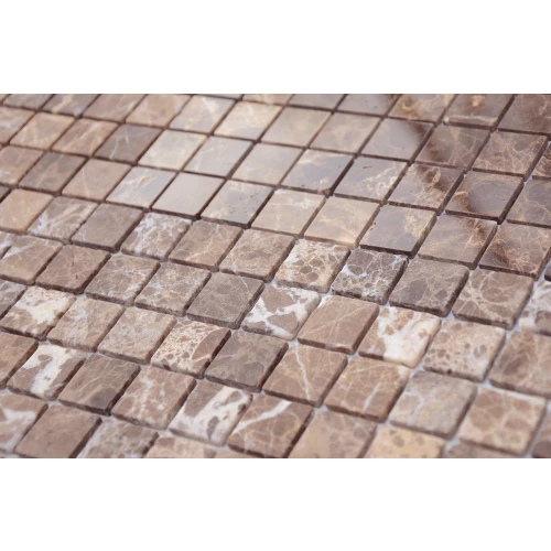 Мозаика Caramelle Pietrine 4 mm Emperador Dark Sat 23x23 полуглянцевая коричневая 29,8х29,8 см