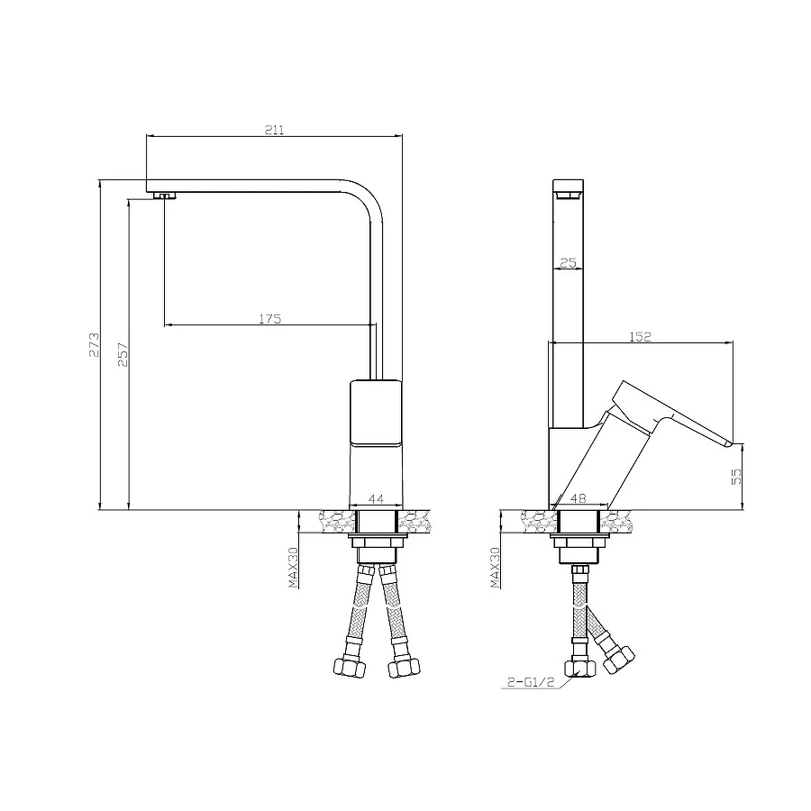 Смеситель для кухонной мойки Esko berlin BR 519