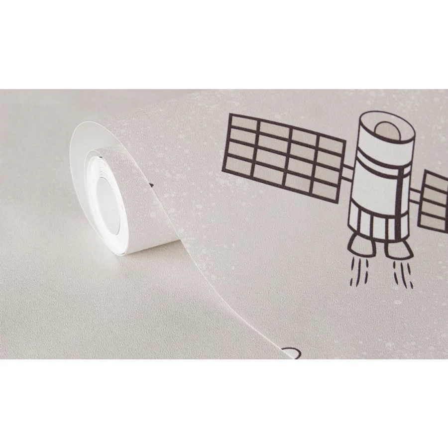 Обои флизелиновые Аспект Deluxe Акцент Космикс белые 70438-12 1,06х10,05 м