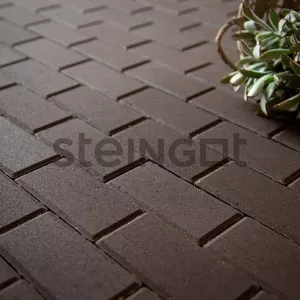 Тротуарная плитка Steingot Брусчатка Темно-коричневая (полный прокрас) 20*10*4 см