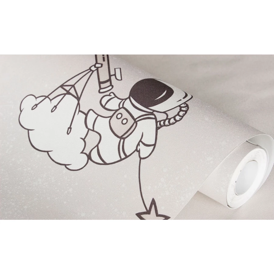 Обои флизелиновые Аспект Deluxe Акцент Космикс белые 70438-12 1,06х10,05 м