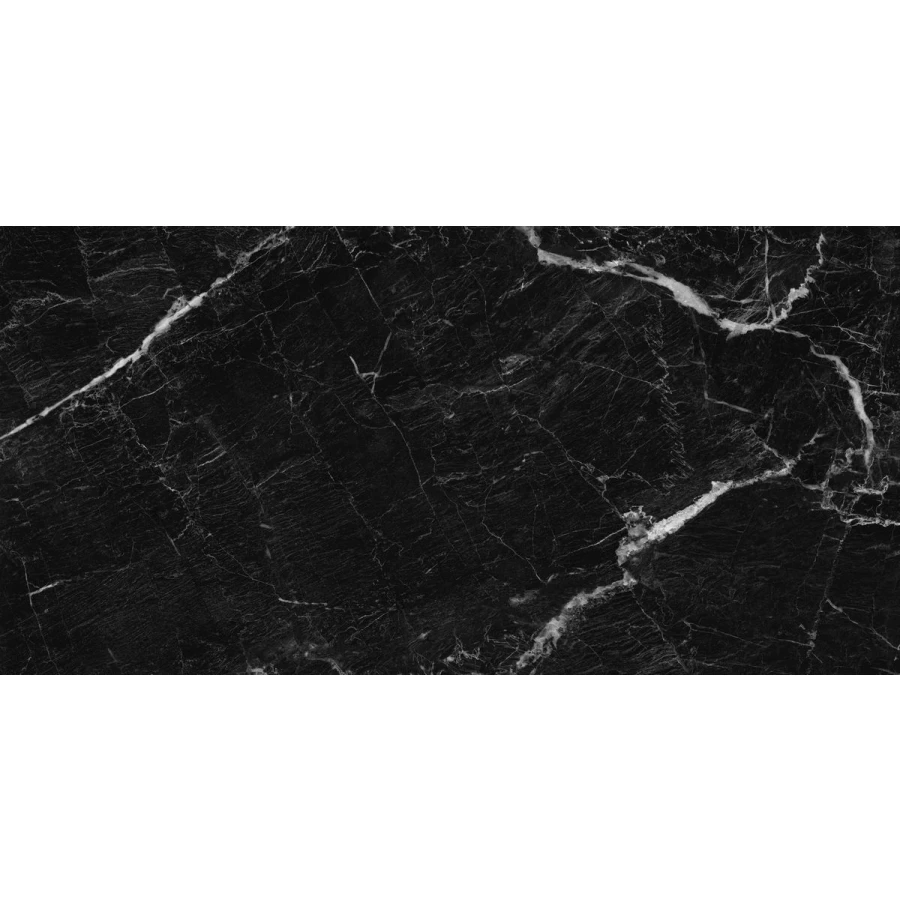 Керамогранит Neodom Marble Nero Creta Polished глянцевый черный CV20202 120x60 см