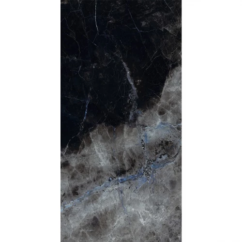 Керамогранит Planet Ceramics SLS75801C глянцевый черно-серый 150х75 см