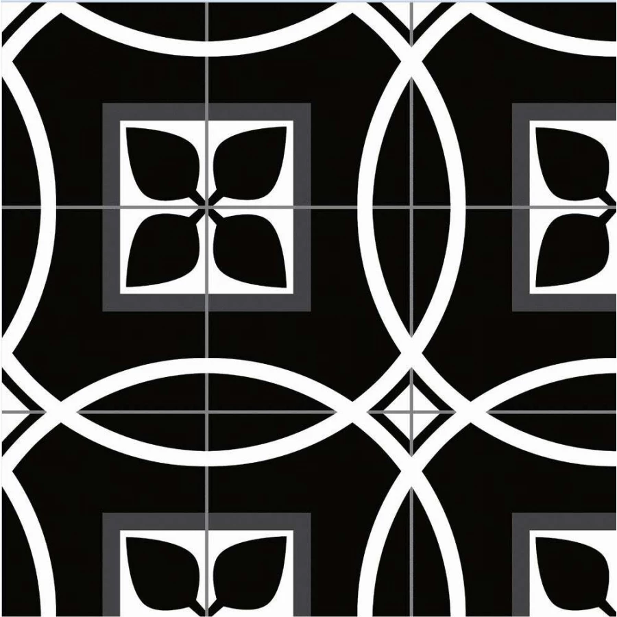 Керамогранит Staro Carpets Chester Matt матовый черно-белый 60х60 см