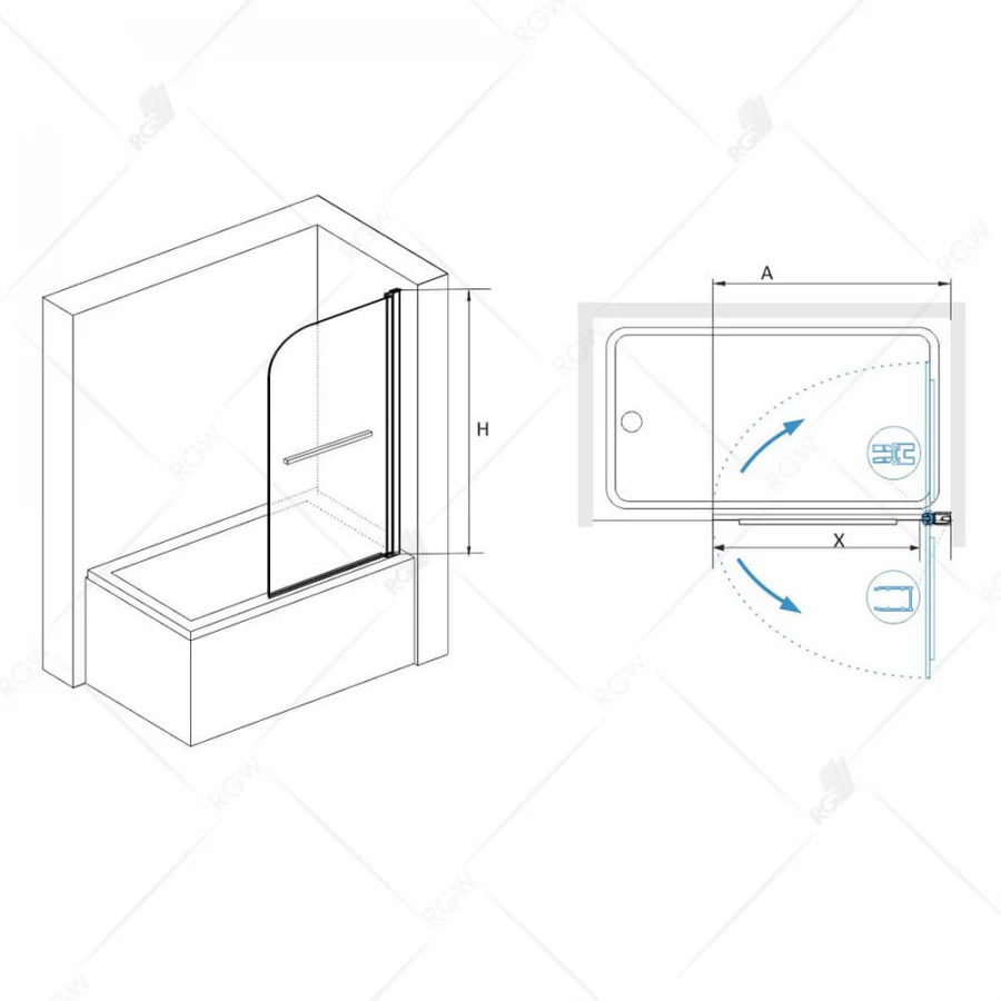 Шторка на ванну RGW SC-15 06111508-11 прозрачное