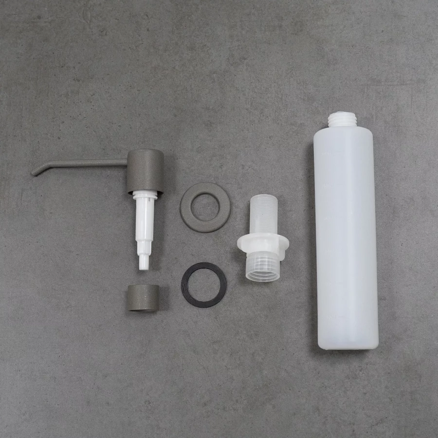 Дозатор Lemark Expert для моющих средств врезной серый шёлк LM8201PGS