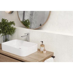 Керамогранит LCM Невел белый чип / Nevel White Chip матовый карвинг 60120NEV01M 120х60 см