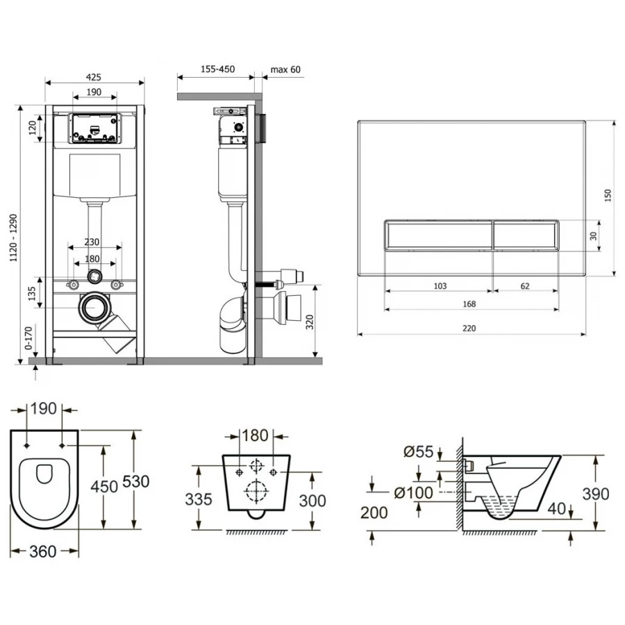 Унитаз Lavinia Boho Relfix Biore Rimless 97020165 (комплект 9 в 1)