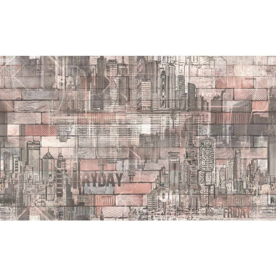 Обои флизелиновые Palitra Life Палитра Manhattan коричневые PL71814-25 1.06x10.05 м