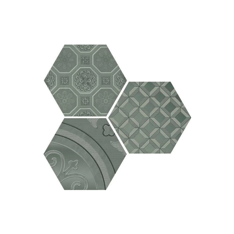 Керамическая плитка Cifre Dec. Vodevil grey 3 pz серый (компл. из 3-х шт) 17,5х17,5 см