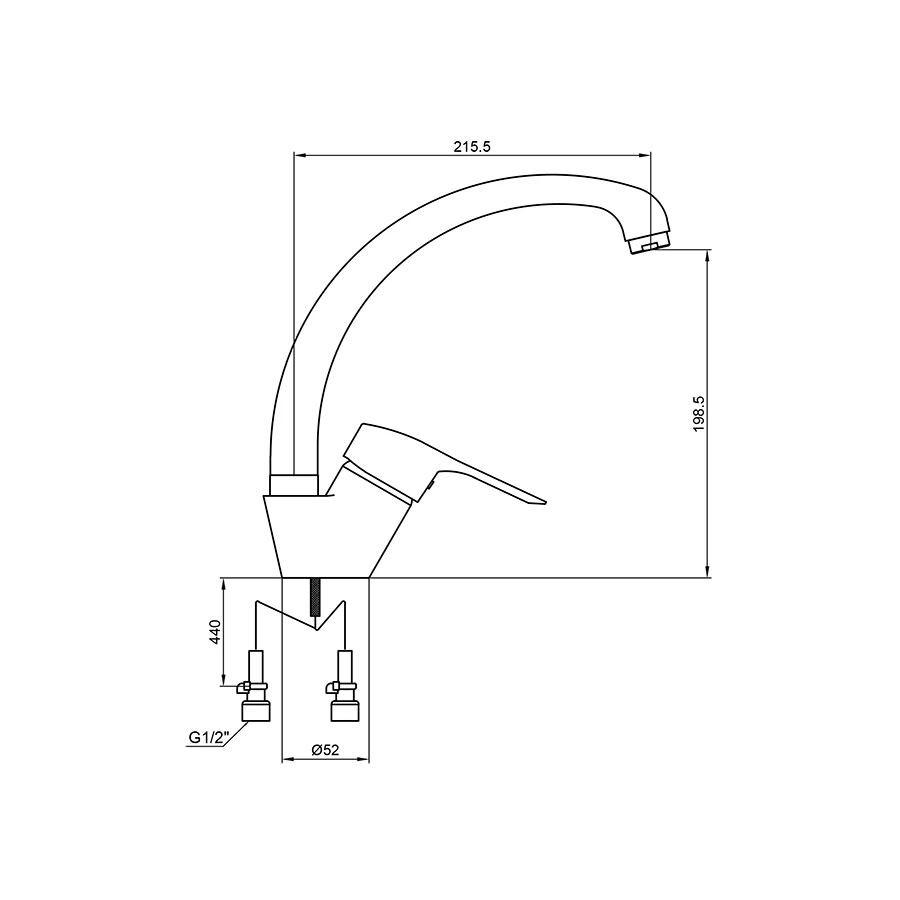 Смеситель для кухонной мойки Kaiser City 21144 хром