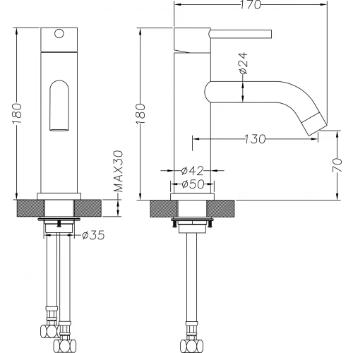 Смеситель для раковины Creto матовый черный Element 2.0-BM-BK