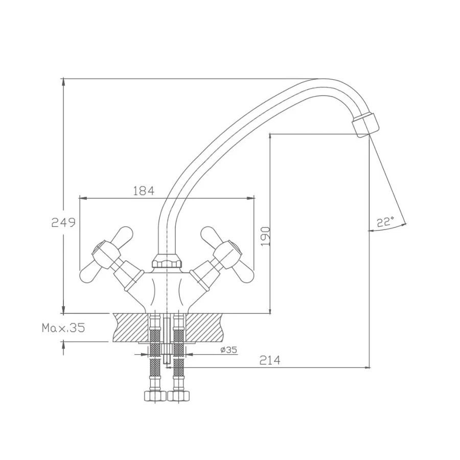 Смеситель для кухни Haiba HB4125