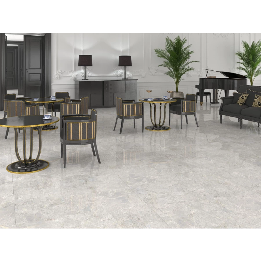 Керамогранит Dune Amazonite Pearl глянцевый серый 188643 120х60 см