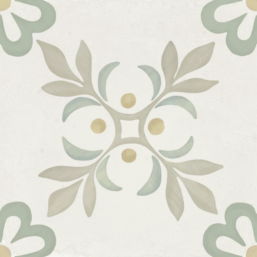 Керамогранит Harmony Peronda Llevant Taupe Garden LT матовый бело-зеленый 3386040464 22,3х22,3 см