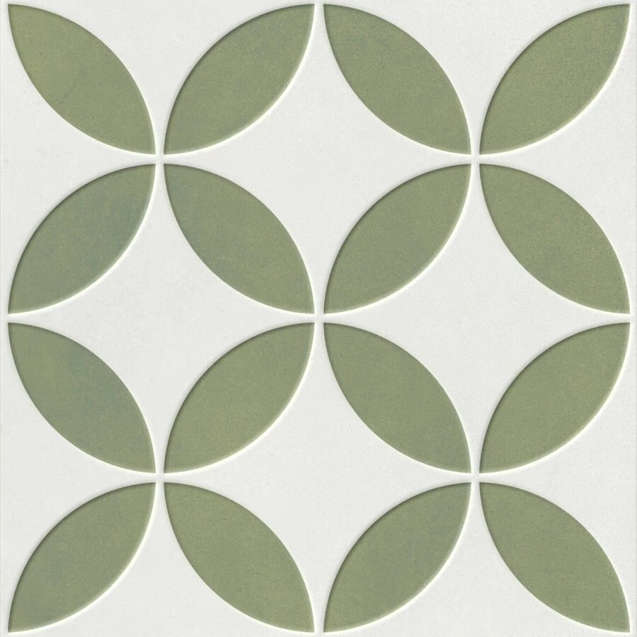 Керамогранит Harmony Peronda Mayari Green Petals LT матовый зеленый 3386037798 22,3х22,3 см