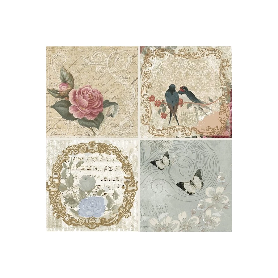 Декор Absolut Keramika Monocolor Milano Set Mei A 4pzs ABC0000144 10x10 см