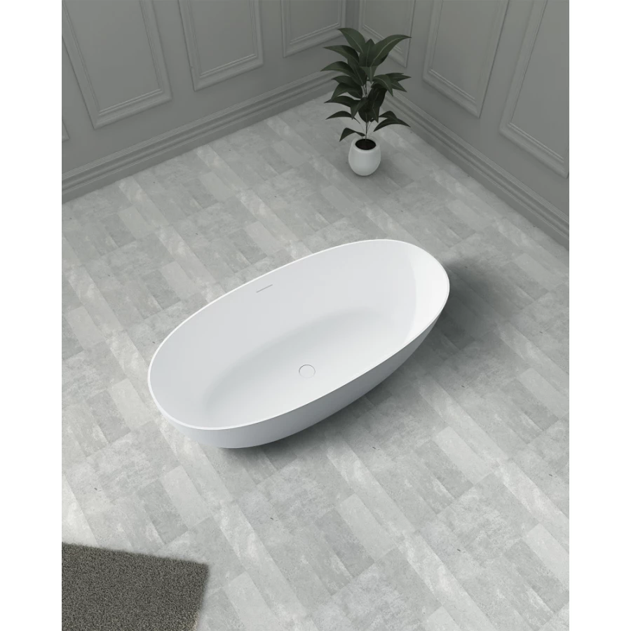 Ванна из искусственного камня Abber Stein белая матовая AS9624-1.5 150x72 см